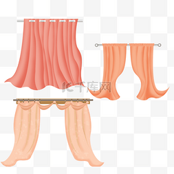 橙色大气纹理窗帘元素效果
