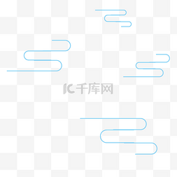 电商简约蓝色图片_云纹卡通蓝色云线条云电商