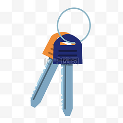 钥匙串图片_蓝色卡通钥匙串