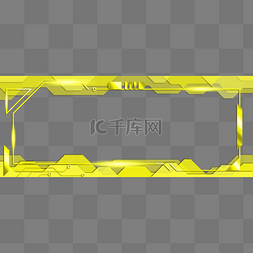 长方形纸套图片_彩色科技长边框黄色装饰图