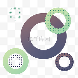 紫色绿色环形纹理几何色块