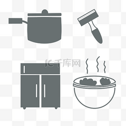 灰色煮饭图标