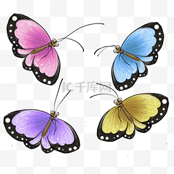 四只彩色的蝴蝶