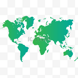 几个板块图片_绿色世界地图