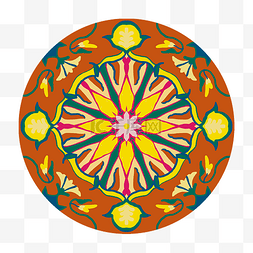 中式花纹圆形地毯