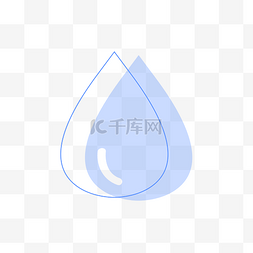 水滴ui图标图片_卡通蓝色水滴图标