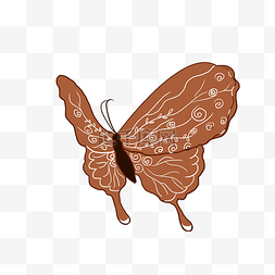 棕色的飞舞蝴蝶插画