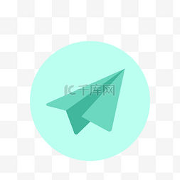 蓝色纸飞机图标图片_卡通绿色纸飞机图标免扣图