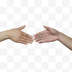 两只手握手母亲和儿子的手