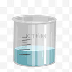 化学的图片_蓝色的烧杯装饰插画