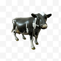 奶牛和草垛图片_黑纹奶牛