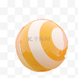 3d立体球面图片_黄色的圆球免抠图