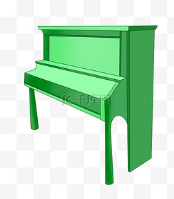 漂亮的绿色钢琴插画