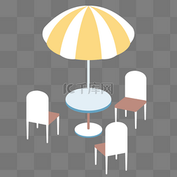 沙滩度假遮阳伞桌子椅子