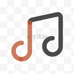 音乐线性图标图片_线性双色通用APP图标音乐