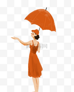 下雨打雨伞图片_打雨伞的女孩