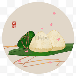 二十四节气端午习俗吃粽子PNG素材