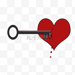钥匙爱心图片_插在爱心上的钥匙