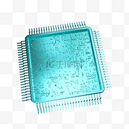 金属芯片图片_青色科技感芯片