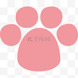 猫印图片_可爱卡通粉色猫爪印矢量图