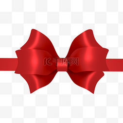 红色丝带庆祝图片_3d红色节日装饰蝴蝶结