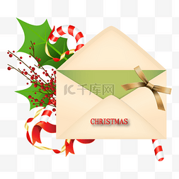 信封邀请函图片_圣诞节信封装饰