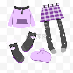 长袜图片_冬季紫色服装