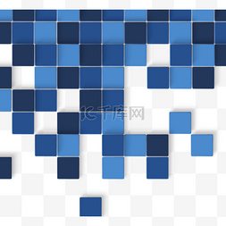 方形几何蓝色图片_蓝色马赛克方形几何立体边框
