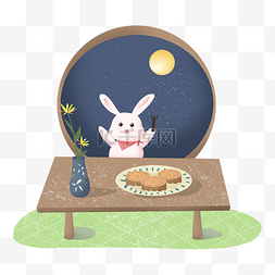 小纸船图片_中秋节节日中秋佳节兔子月兔月亮