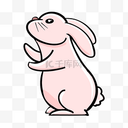 仰头图片_可爱的粉色兔子