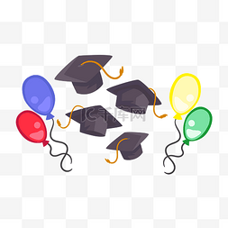 毕业气球图片_毕业气球和学士帽