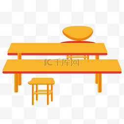 桌椅木质图片_黄色木质桌椅