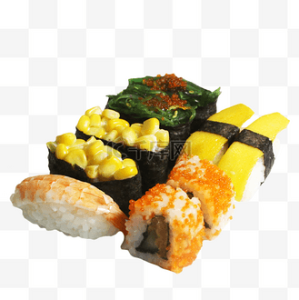 红豆玉米卷图片素材_日本寿司组合