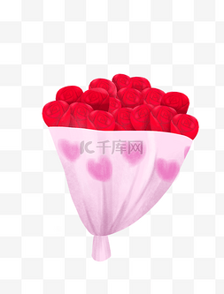 花朵装饰LOVE图片_红色现代海报装饰