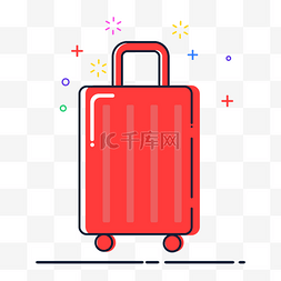 卡通出国图片_mbe风格旅游出国游卡通矢量行李箱