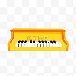 黄色钢琴插画