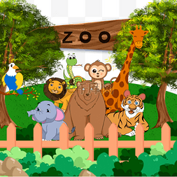 动物园里的动物图片_动物园里的插画动物