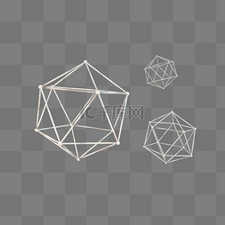 c4d空间科技图片_银色科技风立体不规则网格PNG素材