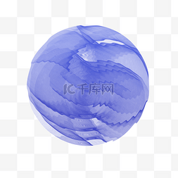 蓝色抽象球体与曲线