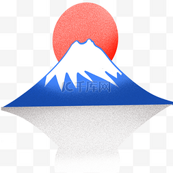 日本富士山景点插画