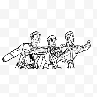 线描劳动人民图片素材_线描劳动人民