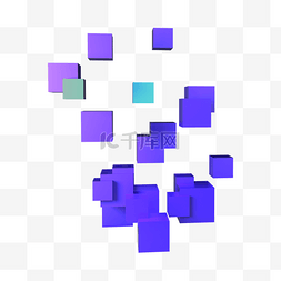 紫色方块几何体