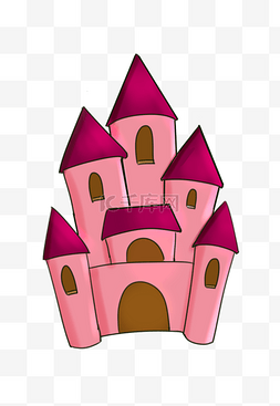 创意的城堡图片_红色的城堡装饰插画