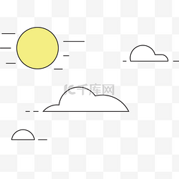 风景白云图片_卡通的白云太阳