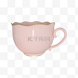 3d粉色茶杯