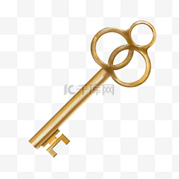 钥匙金钥匙钥匙图片_圆形花纹写实钥匙