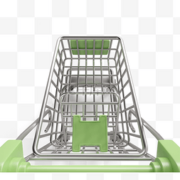 绿色购物车3d元素