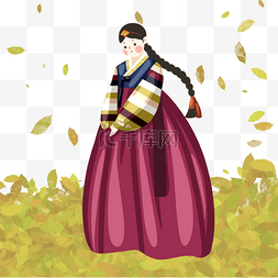 朝鲜传统人物图片_韩国传统服饰卡通人物