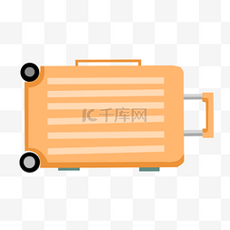 提行李箱的ren图片_橘色行李箱矢量装饰图案