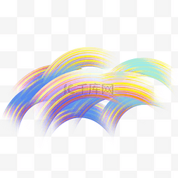彩虹线条元素图片_渐变彩虹曲折